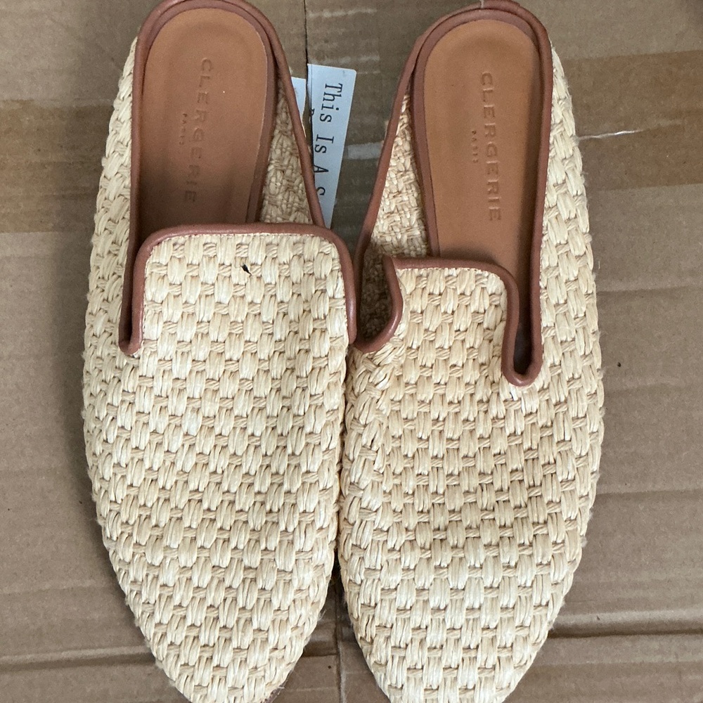 Robert Clergerie Cream Woven Flats